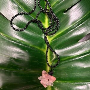 cluster aura quartz wire wrapped crystal pendant stainless steel necklace